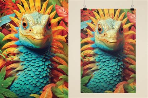 Illustration of a Funny Iguana Graphic by NinOn · Creative Fabrica