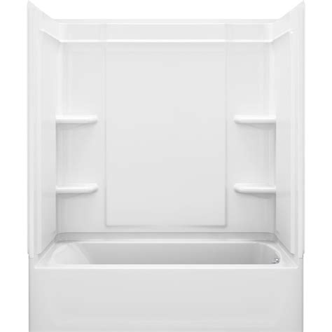 Sterling 60-in L x 32-in W x 53.75-in H 3-Piece White Vikrell Bathtub Surround in the Bathtub ...