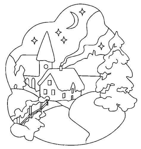 Christmas Landscape Coloring Pages | Learn To Coloring