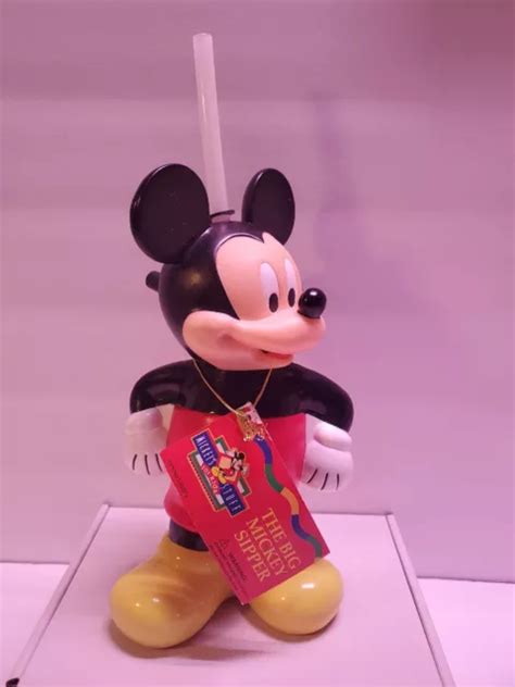 VINTAGE THE BIG Mickey Mouse Sipper Monogram Water Bottle with Straw & Tag $9.99 - PicClick