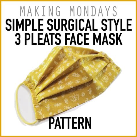 Simple Surgical Style 3 Pleats Face Mask Pattern