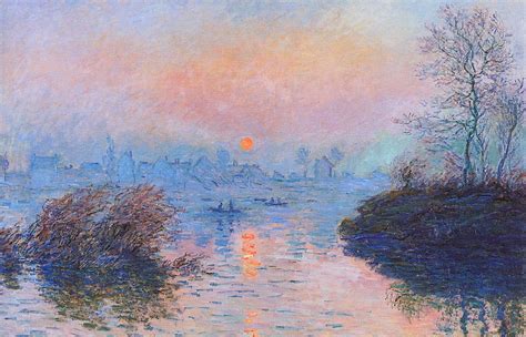 HD wallpaper: painting of body of water, landscape, picture, Claude Monet, Sunset on the Seine ...