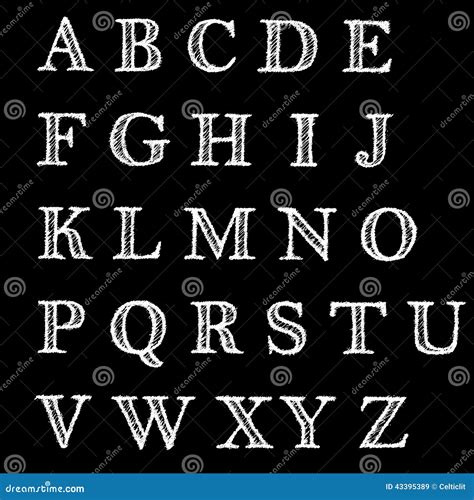 Hand Drawn Decorative English Alphabet Letters Stock Vector ...