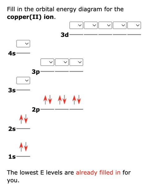 [Solved] . Fill in the orbital energy diagram for the copper(II) ion. 3d... | Course Hero