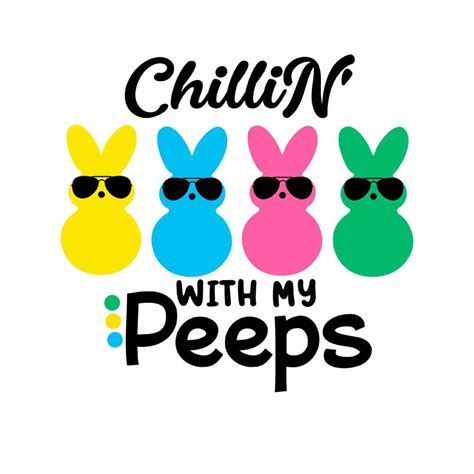 Chillin' With My Peeps Four Bunnies Sunglasses SVG PNG | Inspire Uplift