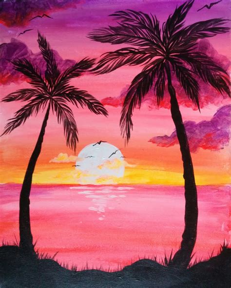 I am going to paint Sunset Palms at Pinot's Palette - Ellicott City to ...