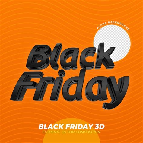 Premium PSD | 3d black friday logo render design isolated