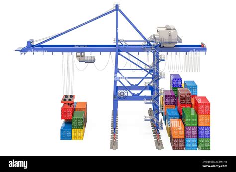 Container handling gantry cranes Cut Out Stock Images & Pictures - Alamy