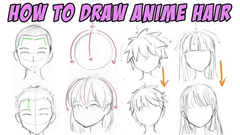 [Beginner Guide part 3] How to Draw anime Hair Tutorial - YouTube