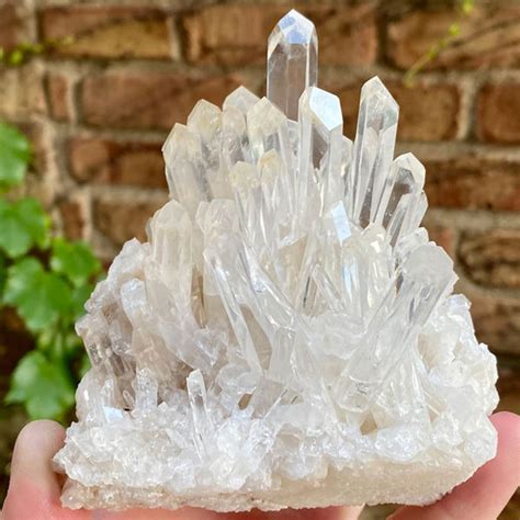 Clear-White Quartz Crystal Cluster - Mineral Mike