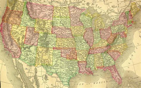 HD Vintage USA Map Wallpaper Download