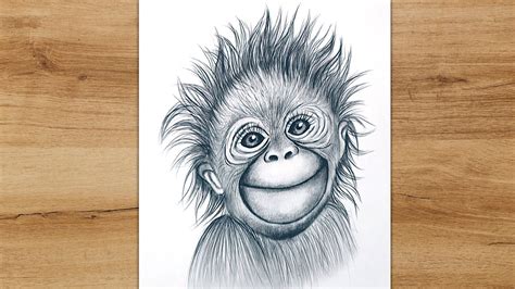 How to Draw a Baby Monkey Step by Step| Realistic Monkey Drawing - YouTube