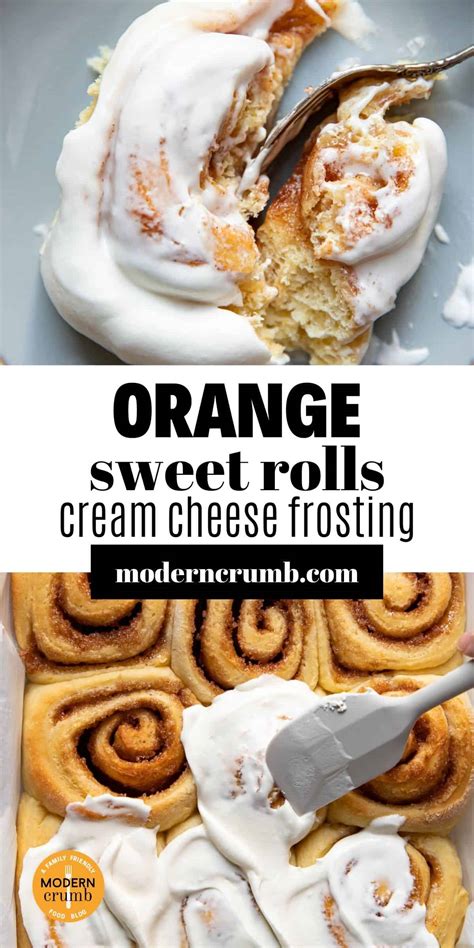 Orange Sweet Rolls With Cream Cheese Frosting - Modern Crumb