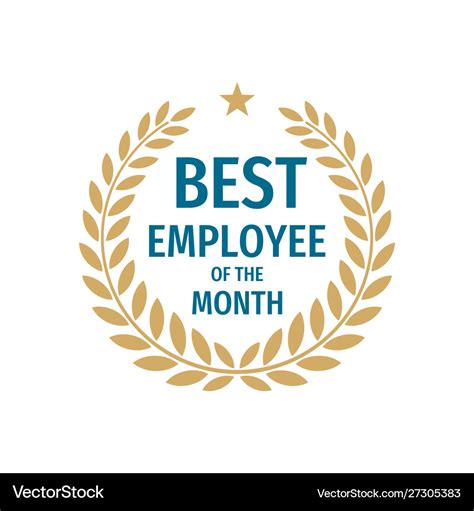 Best employee month - badge design Royalty Free Vector Image