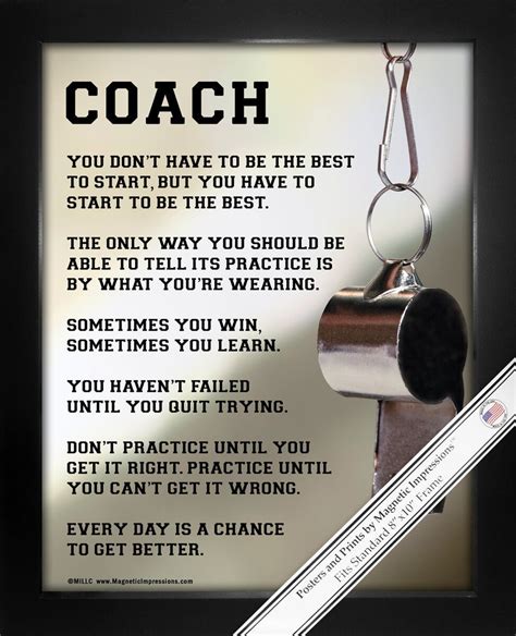 Coach Motivational 8x10 Sport Poster Print | Softball quotes, Hockey ...