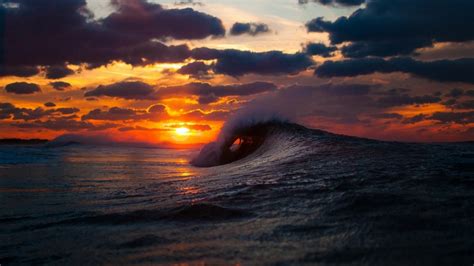 Free photo: Ocean Wave Sunset - Yellow, Sunny, Scene - Free Download ...