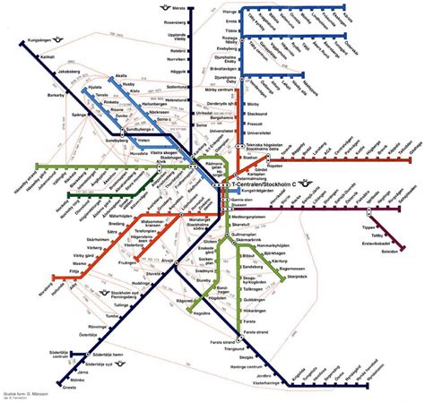 Sl map Stockholm - Sl train map (Södermanland and Uppland - Sweden)