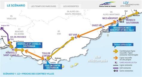 Nice train map - Map of Nice train (Provence-Alpes-Côte d'Azur - France)