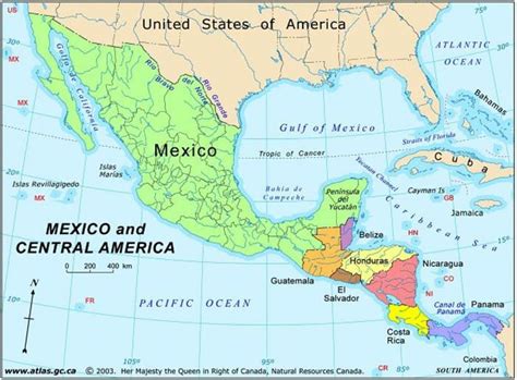 Kort over Mexico og central america - Kort Mexico og mellemamerika (Central Amerika - Amerika)