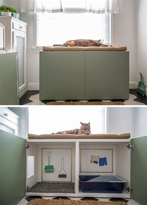 10 Ideas For Hiding Your Cat Litter Box | Ikea hacks for cats, Cat litter box, Cat room