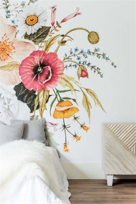 NEW Honey Bloom Mural Large Floral Bouquet Wallpaper | Etsy | Flower mural, Mural wallpaper, Mural