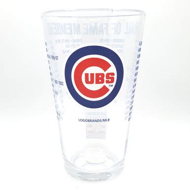 Chicago Cubs Team Hall of Famer 16 Ounce Pint Glass