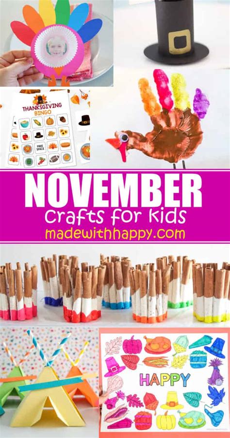 November Crafts For Kids - Lots of Easy Fall + Thanksgiving Crafts