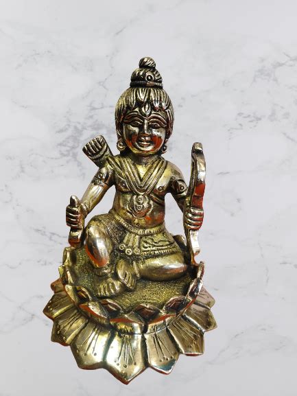 AJAY Polished Metal Brass Ram lala statue, for Shop, House, Hotel, Home ...