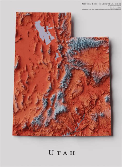 Topographical Map Wasatch Mountains