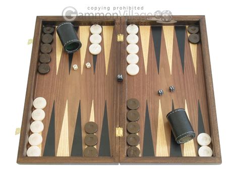 Walnut Backgammon Set with Colored Inlays - Wooden Backgammon Set - Wood Large Sets - Over $300 ...