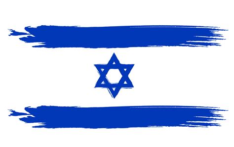 Flag Israel. Brush painted flag israel. Israel flag with grunge texture ...