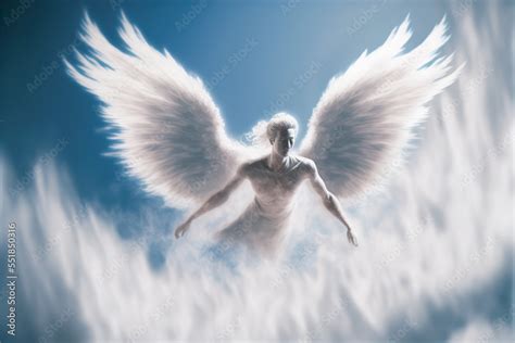 angel flying in clouds Stock Illustration | Adobe Stock