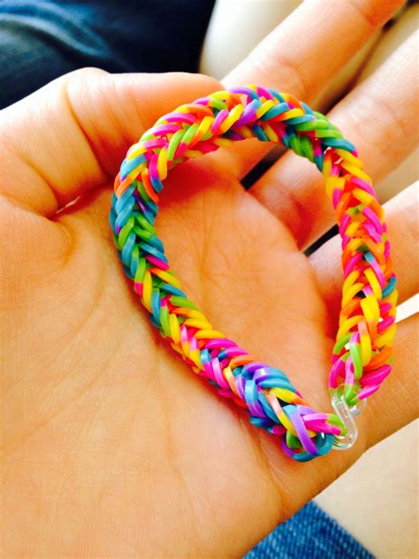 Rainbow loom bracelet I made | Rainbow loom bracelets easy, Rainbow ...