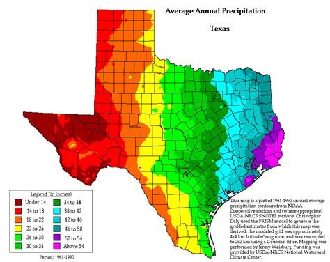 Average annual precipitation in Texas - Vivid Maps