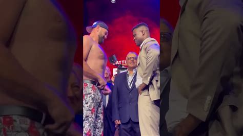 Tyson Fury v Francis Ngannou face off: "Fat As a Pig!" #boxing # ...