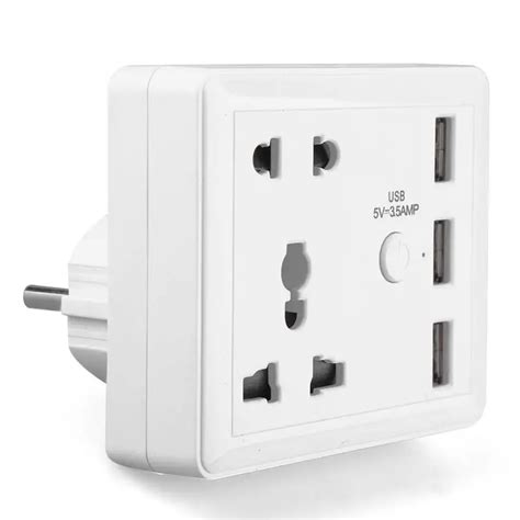 EU USB Wall Socket Charger Home Travel Wall Power Socket Outlet with ...