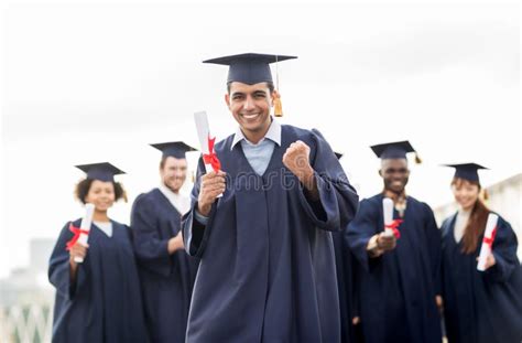 Happy Student with Diploma Celebrating Graduation Stock Image - Image of happy, degree: 87470667