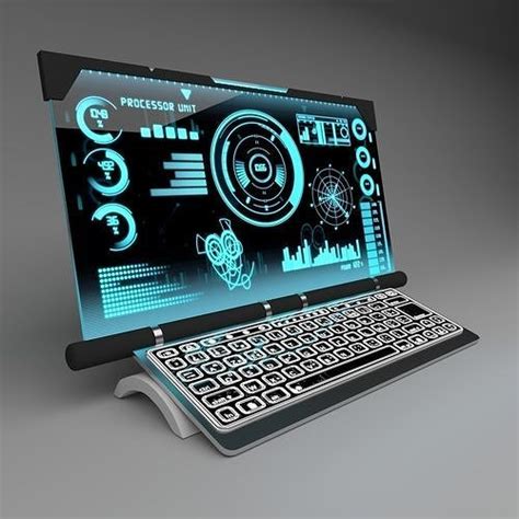 Sci-Fi holographic PC 3D model | CGTrader