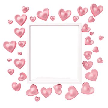 Valentine Photo Frame Mockup With Heats, Love Lettering, Love Quotes, Red Heart PNG Transparent ...