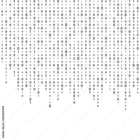 Matrix Background Vector. Binary Code Matrix. Black And White Digital Background With Digits On ...