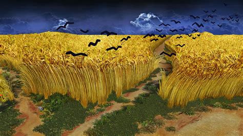 Wheatfield with Crows Digital Art by Omar Rubio | Fine Art America