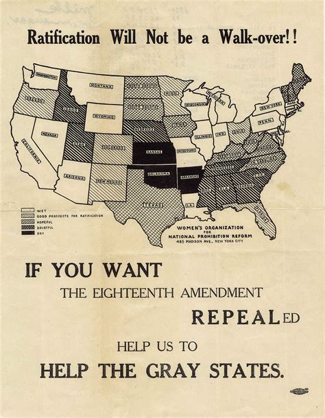 The campaign to pass the 21st Amendment to repeal Prohibition - Rare & Antique Maps