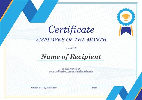 50 Free Creative Blank Certificate Templates In Psd for Employee Recognition Certificates ...