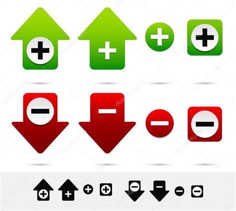 Increase, decrease icons set Stock Vector by ©vectorguy 68170349