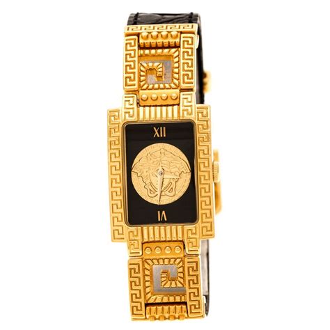 Gianni Versace Black Gold Plated Signature Medusa 7009017 Women's Wristwatch 20 mm Versace | The ...