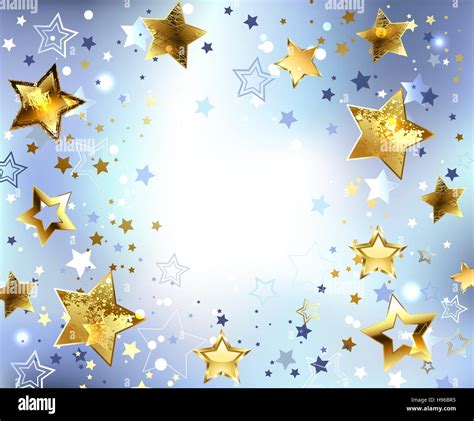 Blue, abstract, light background with gold stars. Design with stars. Golden Star Stock Vector ...