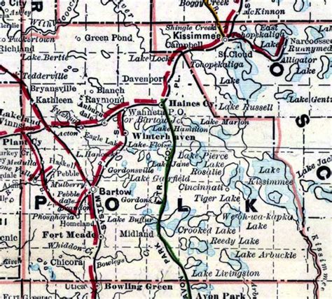 Map of Polk County, Florida, 1890s