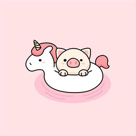 Kawaii unicorn Wallpaper 4K, Cute unicorn, Kawaii pig