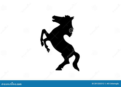 Vector of a Black Silhouette Horse. Isolated White Background. Horse ...