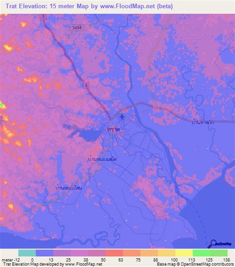 Elevation of Trat,Thailand Elevation Map, Topography, Contour